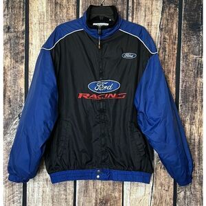 Checkered Flag Sports Ford Racing NASCAR Jacket Vintage Large